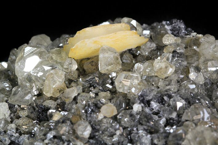 Cerussite Crystals with Bladed Barite on Galena- Morocco #44776
